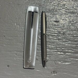 Silver Textured Pen with Case